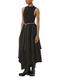 Gestuz Sama Asymmetric Sleeveless Dress, Black, Black