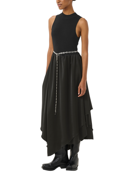 Gestuz Sama Asymmetric Sleeveless Dress, Black, Black