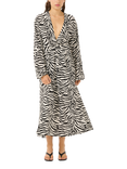 Gestuz Veva Zebra Twist Midi Dress, Black/Birch Tiger