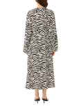 Gestuz Veva Zebra Twist Midi Dress, Black/Birch Tiger