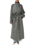 Gestuz Avic Wool Blend Long Trench Coat, Black