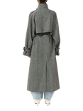 Gestuz Avic Wool Blend Long Trench Coat, Black