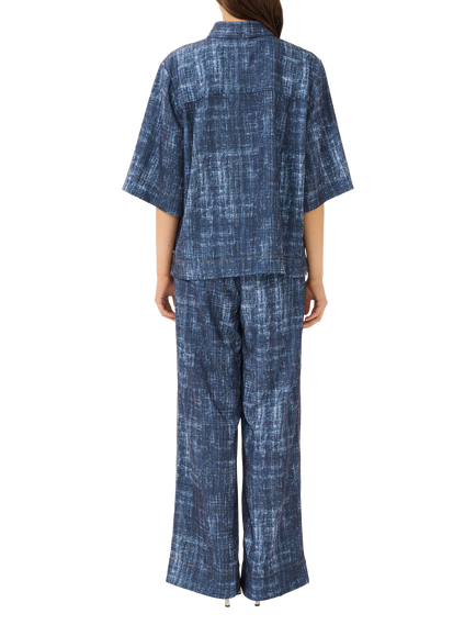 Gestuz Demia High Waist Wide Leg Trousers, Dark Denim - view 2, Dark Denim