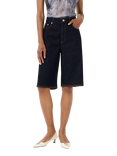 Gestuz Summer High Waisted Long Denim Shorts, Unwashed Denim