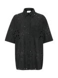 Gestuz Baylor Cotton Embroidered Shirt, Black