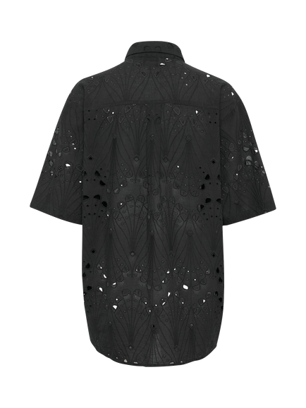 Gestuz Baylor Cotton Embroidered Shirt, Black - view 2, Black