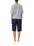 Gestuz Alpha Alpaca Wool Blend Short Sleeve Jumper, Pearl Blue Melange