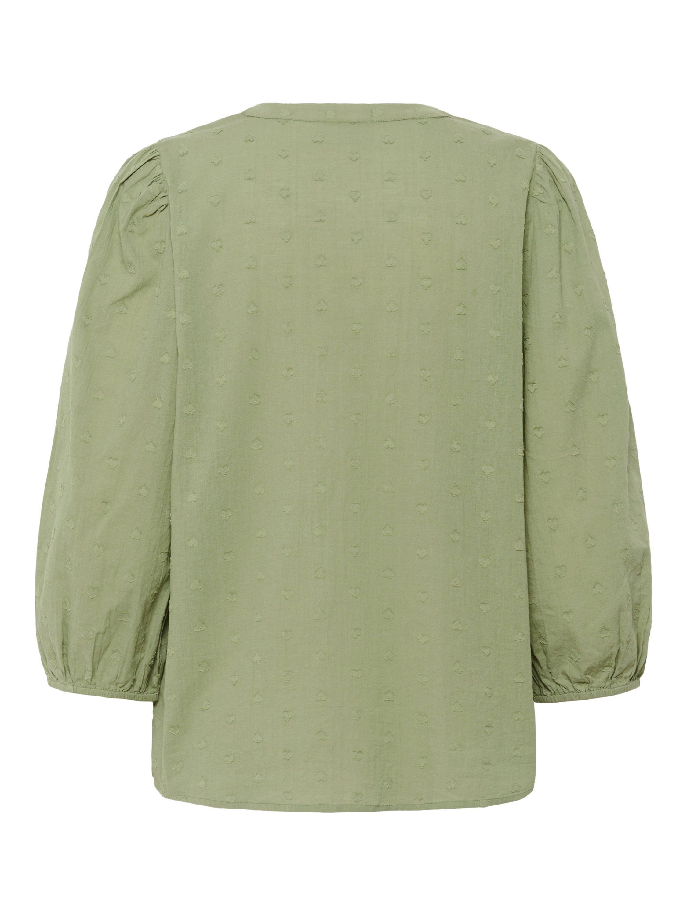 Product image 5 of 5, which shows KAFFE Jollia Notch Neck Top, Oil Green, 18