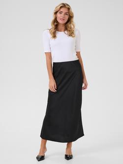 KAFFE Vera Bias Cut Skirt, Black Deep - view 2, Black Deep