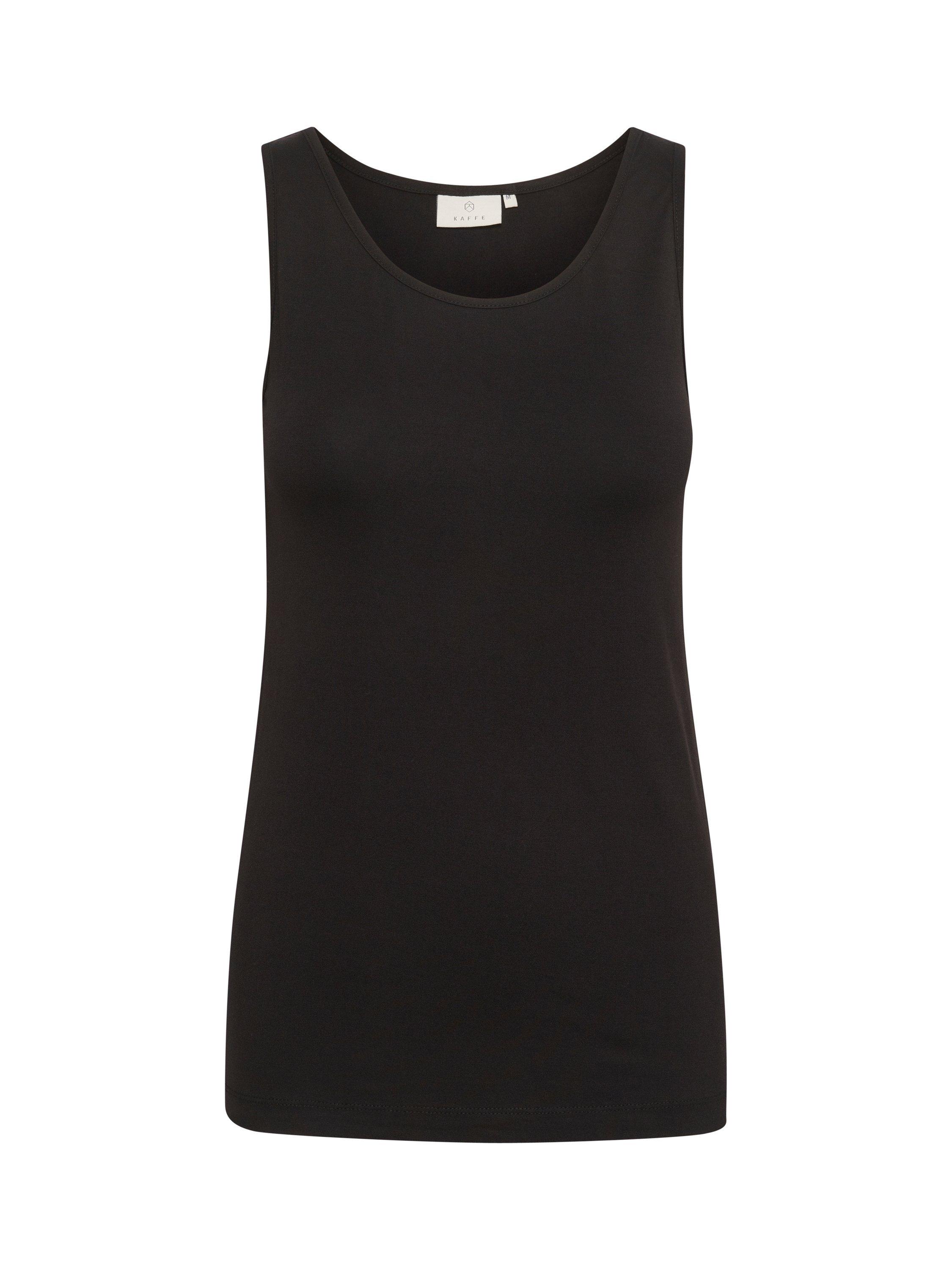 Product image 5 of 6, which shows KAFFE Yoko Scoop Neck Vest Top, Black, XS