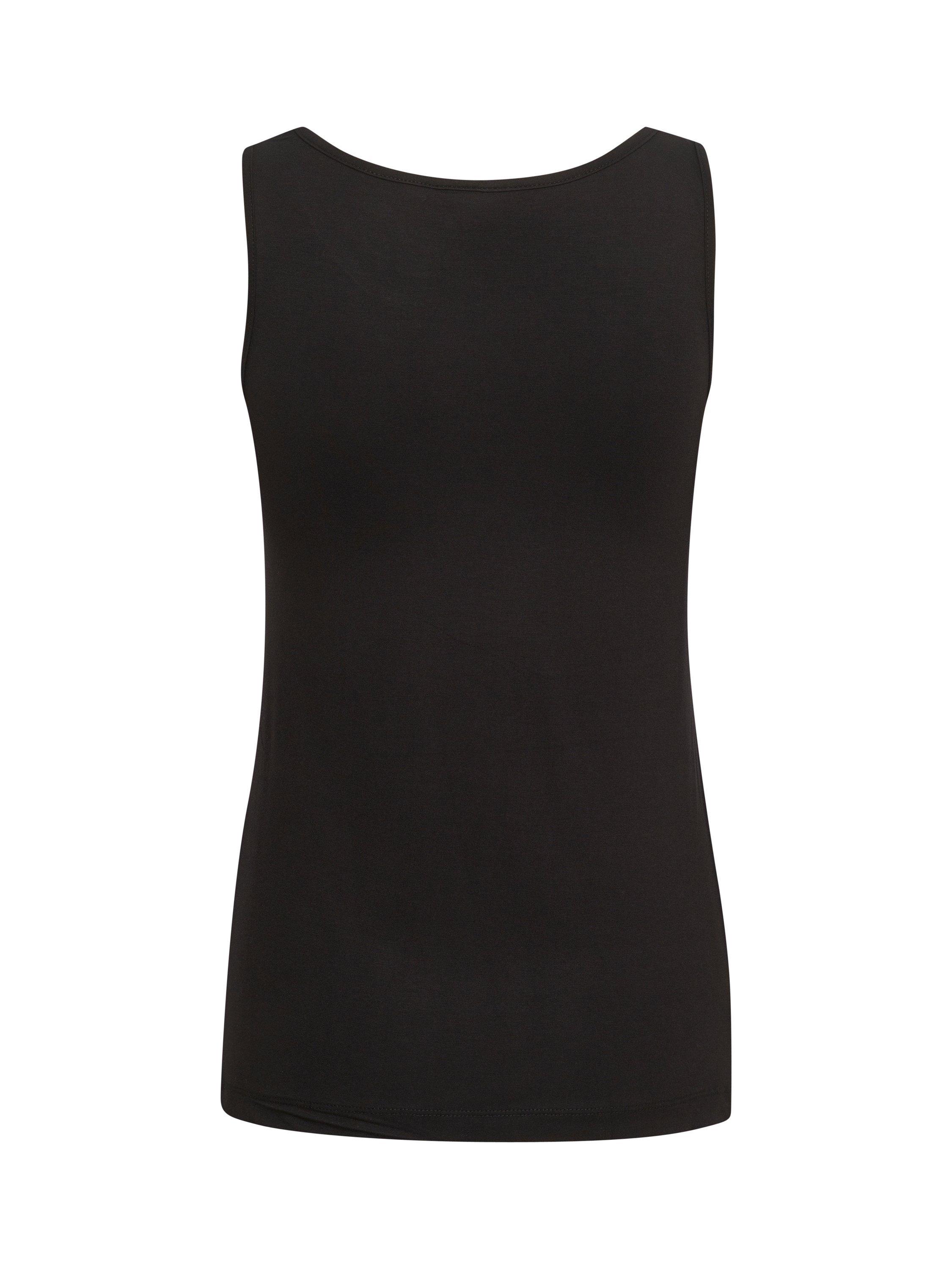 Product image 6 of 6, which shows KAFFE Yoko Scoop Neck Vest Top, Black, XS