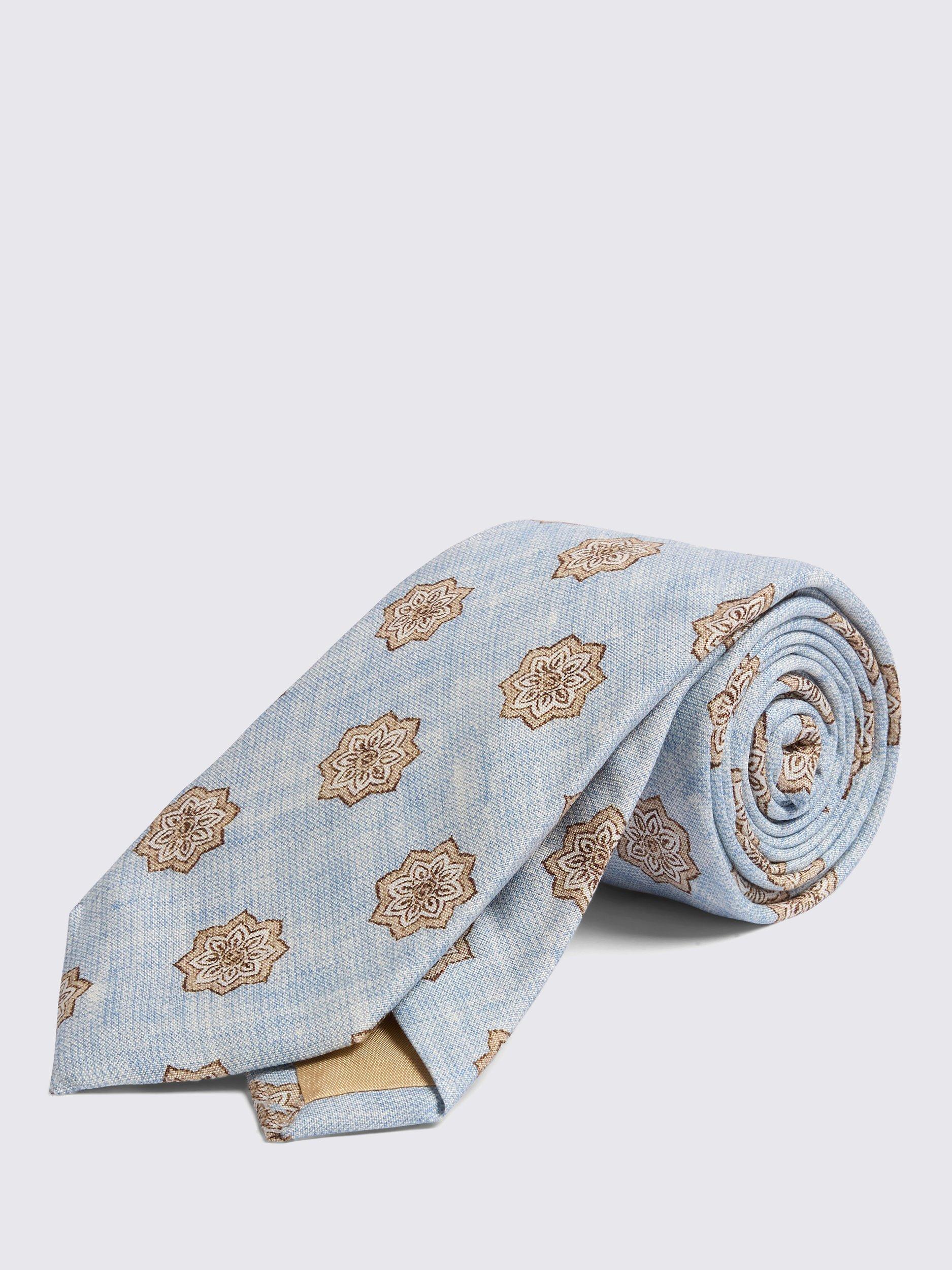 Product image 1 of 2, which shows Moss x Bottinelli Geometric Tie, Blue