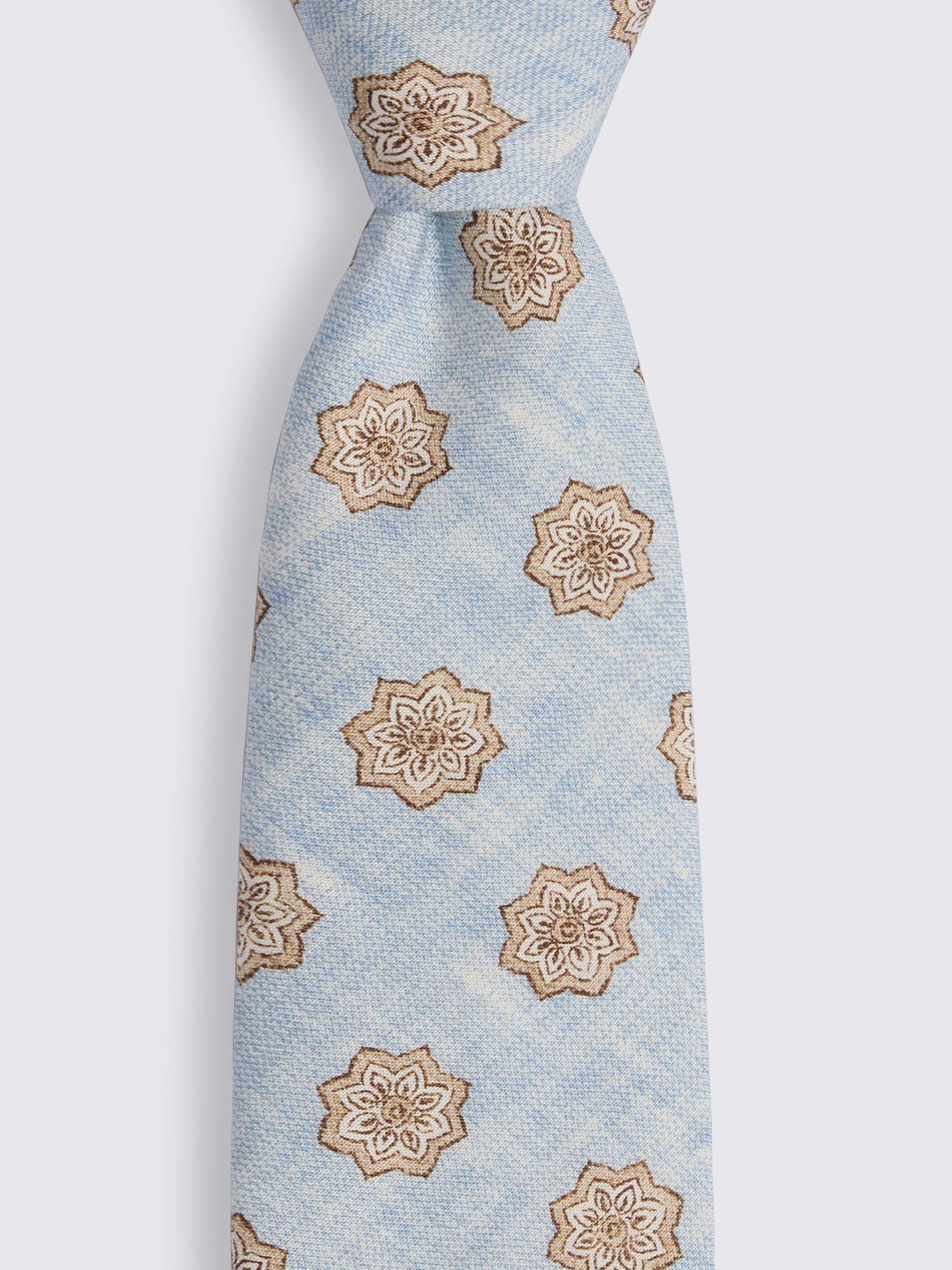 Product image 2 of 2, which shows Moss x Bottinelli Geometric Tie, Blue