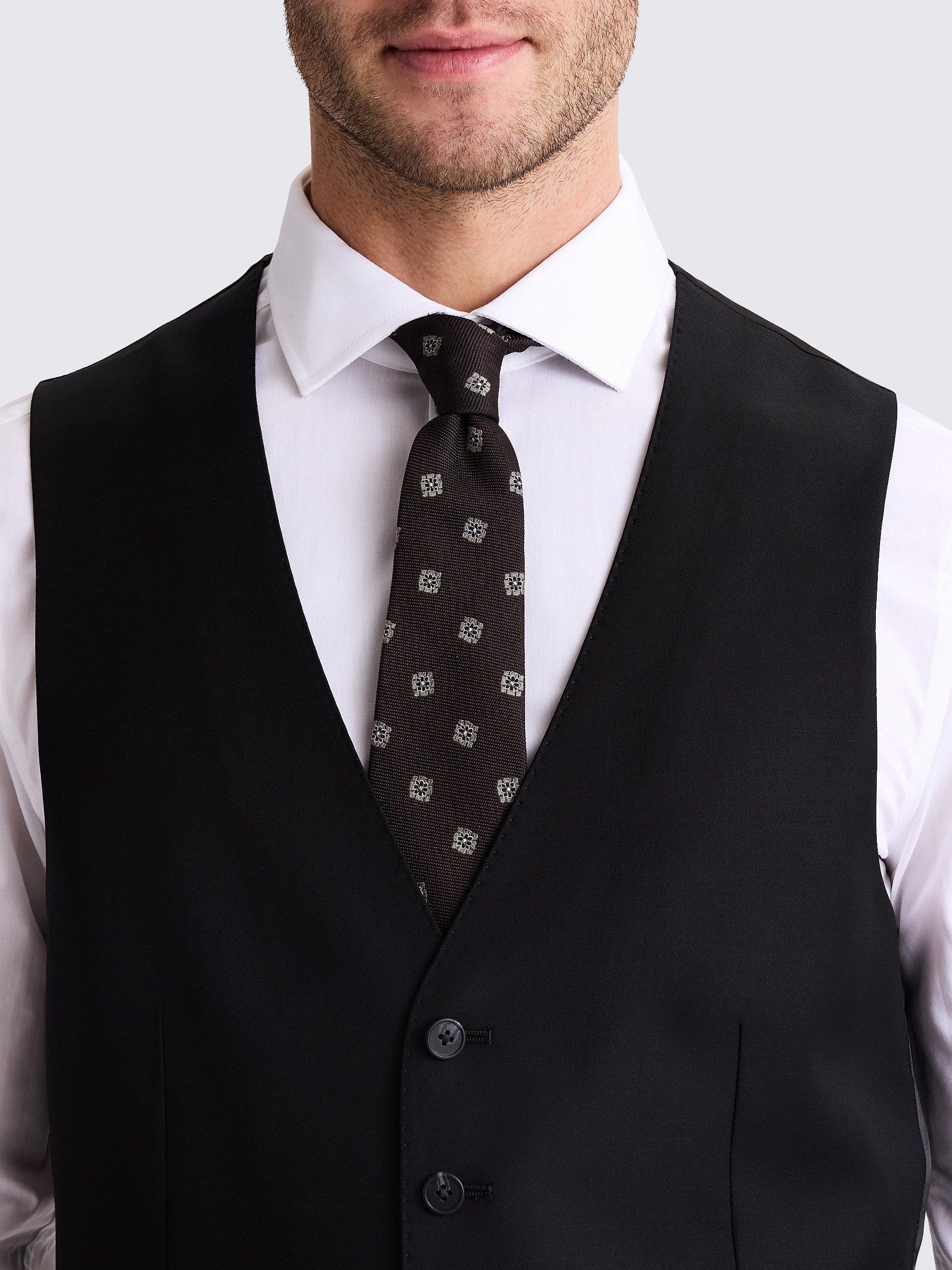 Product image 3 of 3, which shows x Barberis Wool Blend Tweed Waistcoat, Black, 36S