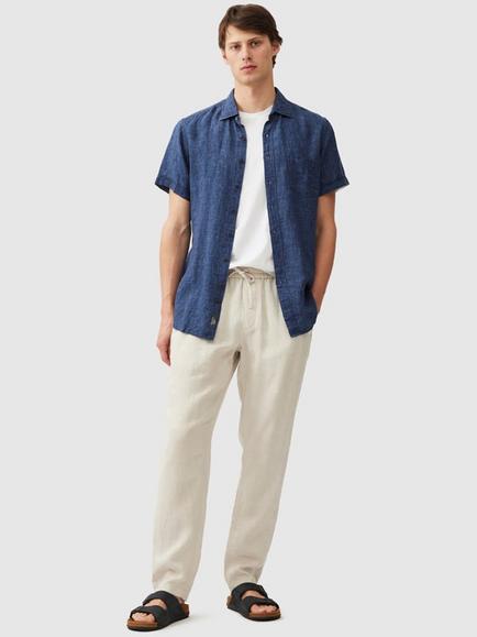 Rodd & Gunn Palm Beach Linen Slim Fit Short Sleeve Shirt - view 2, Marine