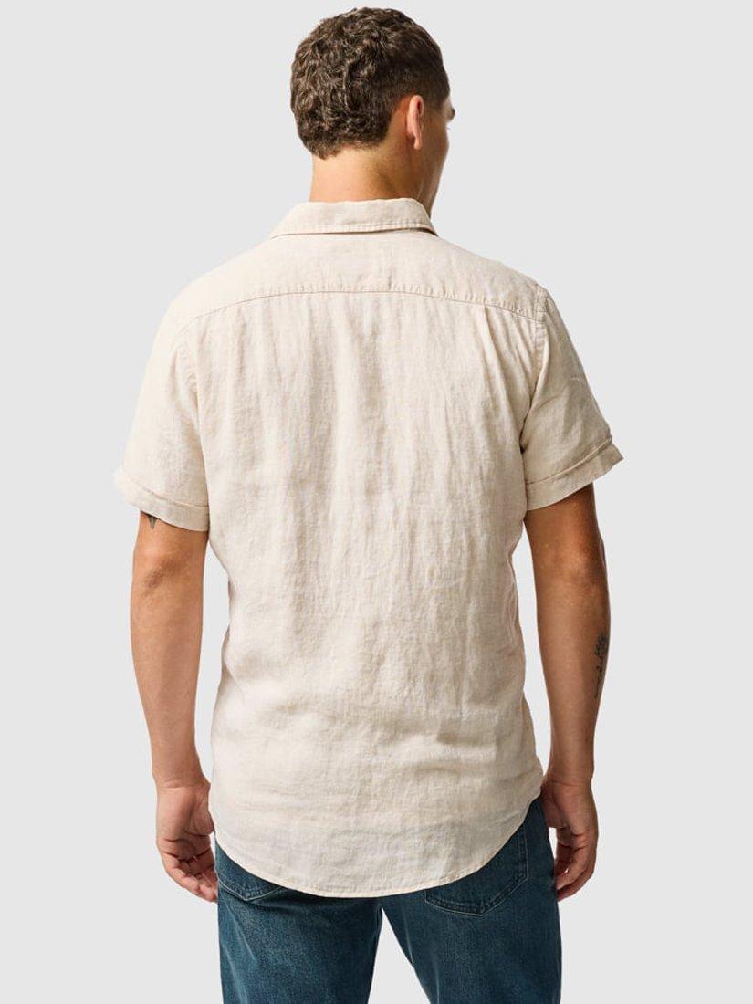 Product image 3 of 4, which shows Rodd & Gunn Palm Beach Linen Slim Fit Short Sleeve Shirt, Natural, XS