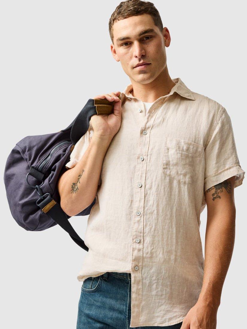Product image 4 of 4, which shows Rodd & Gunn Palm Beach Linen Slim Fit Short Sleeve Shirt, Natural, XS