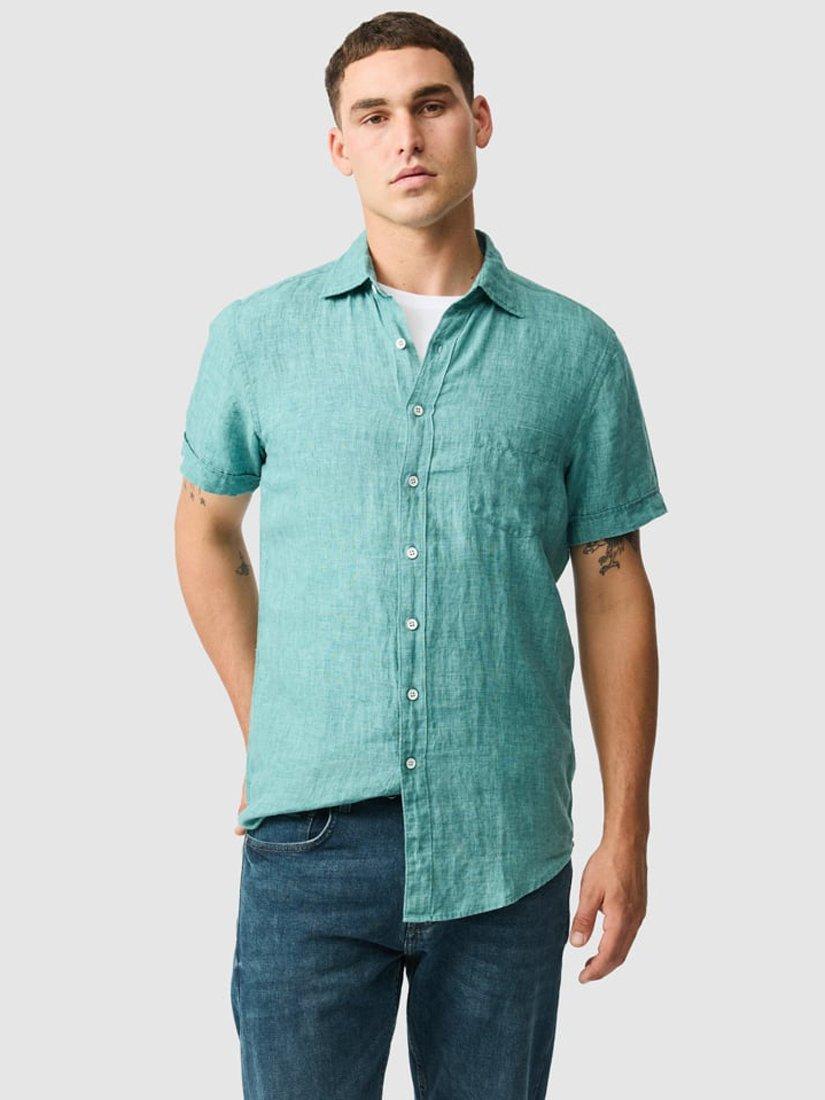 Product image 1 of 5, which shows Rodd & Gunn Palm Beach Linen Slim Fit Short Sleeve Shirt, Savannah, XS