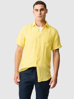Rodd & Gunn Palm Beach Linen Slim Fit Short Sleeve Shirt, Sunshine