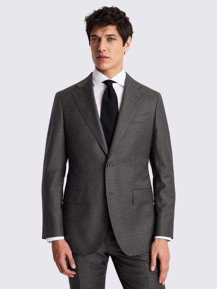 Moss Tailored Fit Italian Wool Twill Suit Jacket, Charcoal