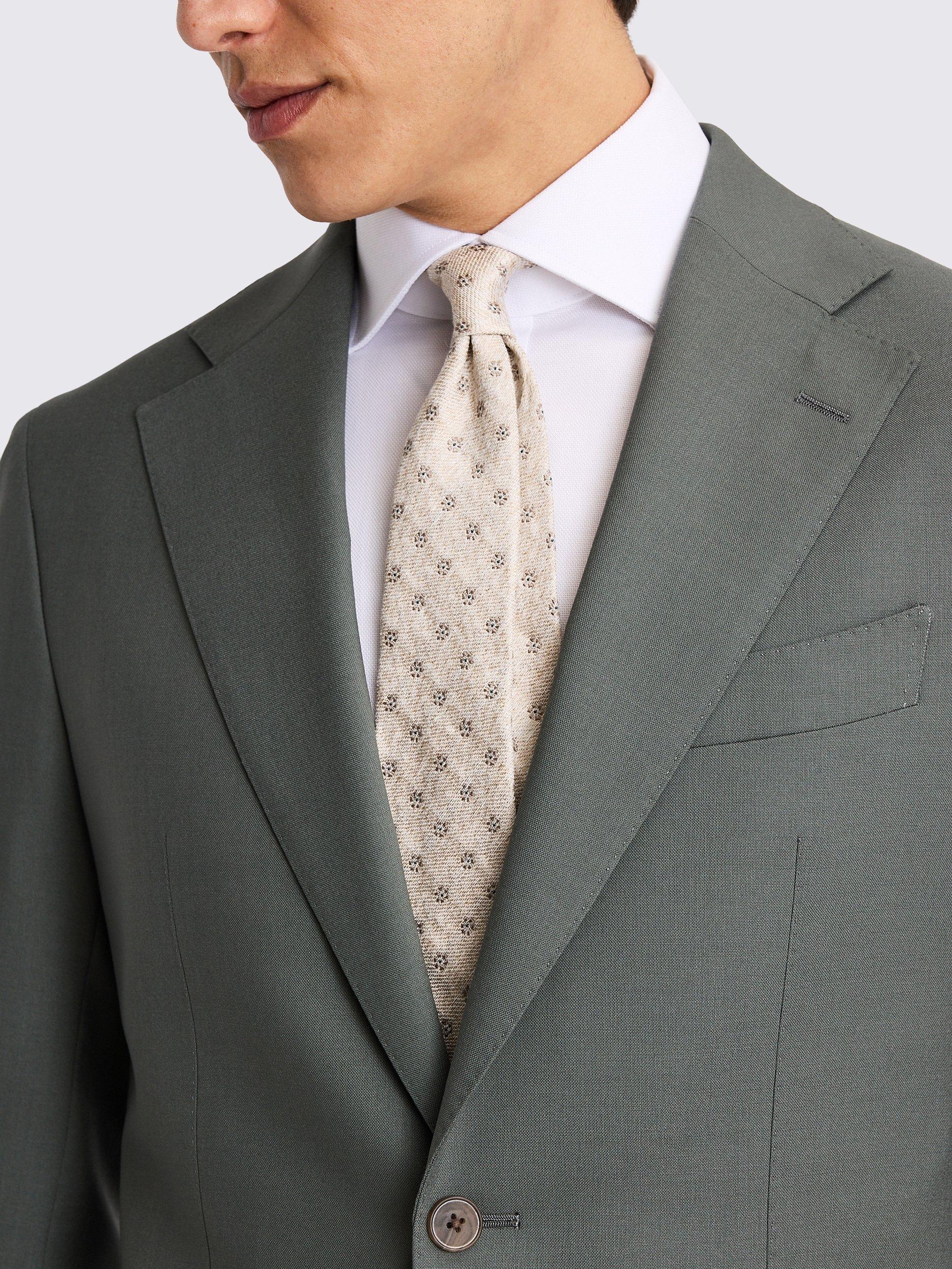 Product image 4 of 5, which shows Moss x Barberis Italian Wool Tailored Fit Suit Jacket, Khaki, 36S