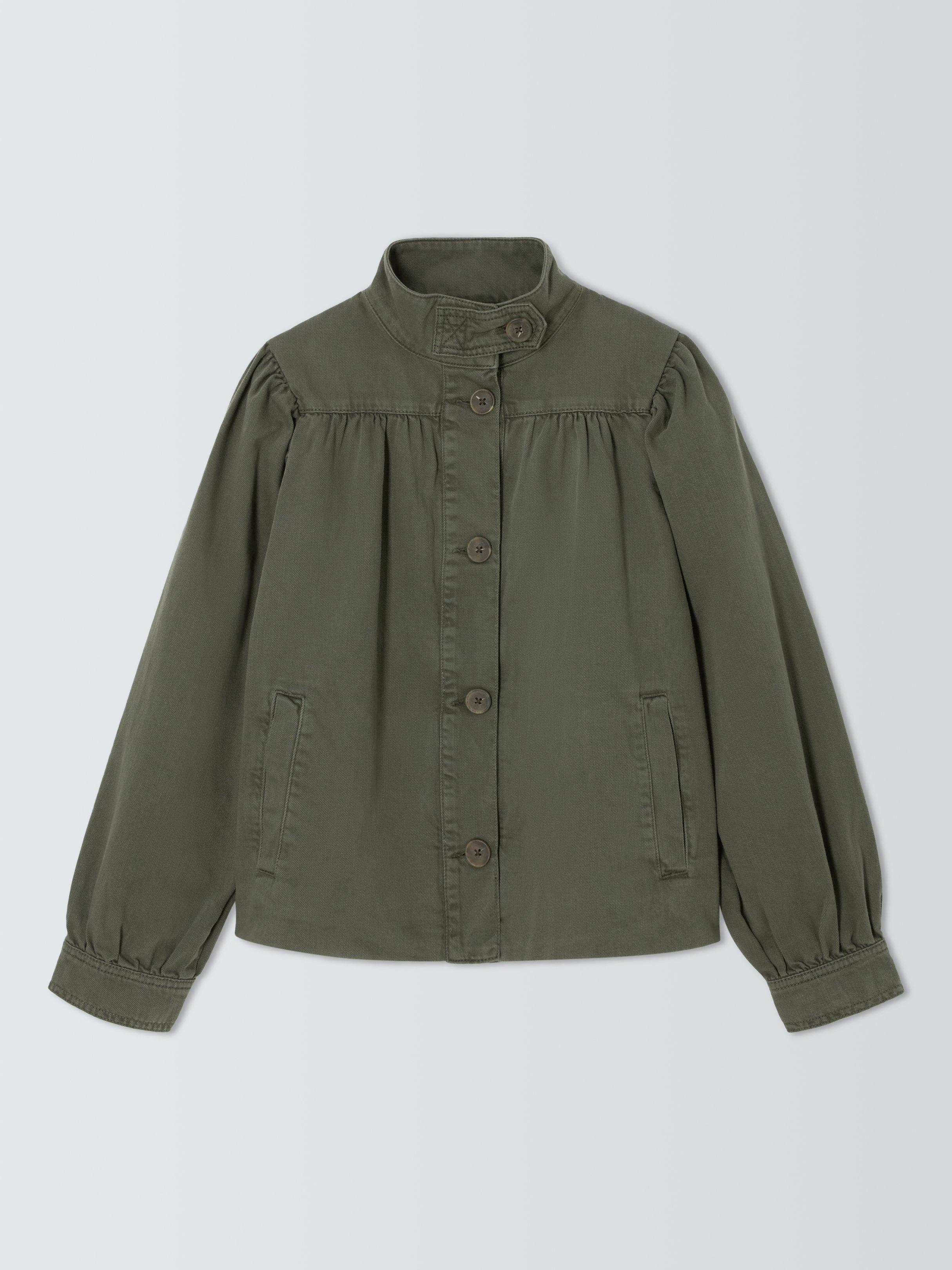 Product image 4 of 7, which shows AND/OR Puff Sleeve Utility Jacket, Khaki, 6