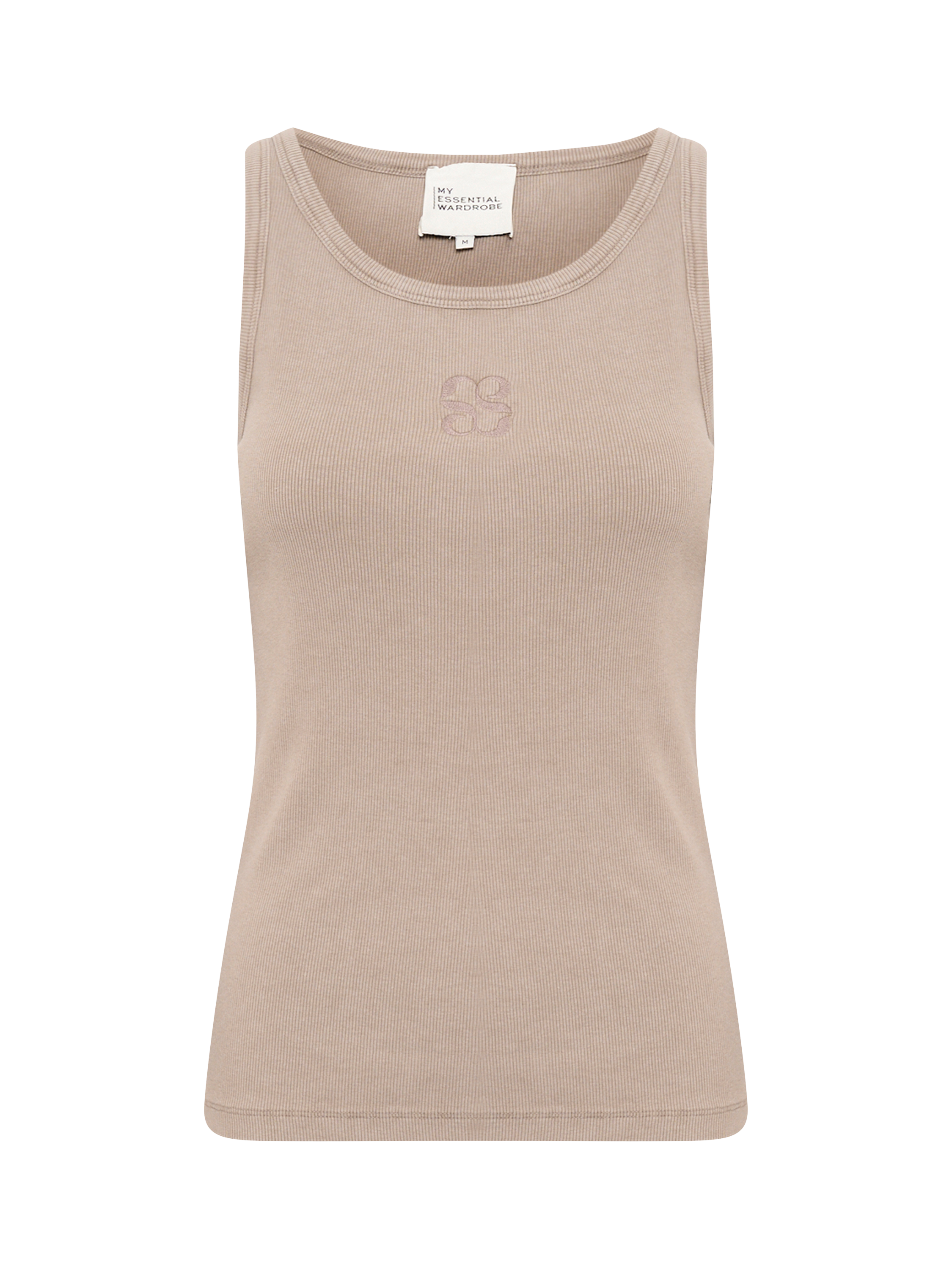 Product image 1 of 2, which shows MY ESSENTIAL WARDROBE Mandy Vest Top, Mid Brown, L