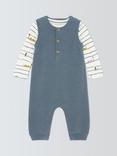 John Lewis Baby Knitted Dungarees and Long Sleeve Top Set, Blue