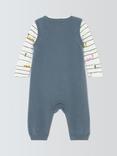 John Lewis Baby Knitted Dungarees and Long Sleeve Top Set, Blue