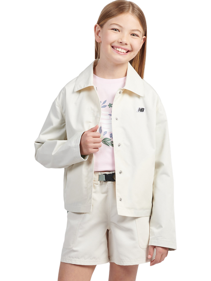 New Balance Kids' Coach Logo Jacket, Linen, Linen
