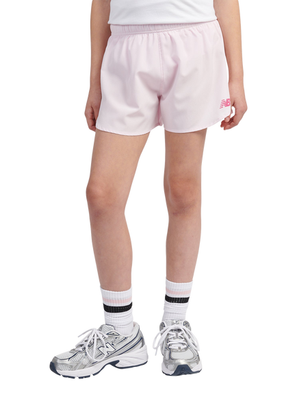 New Balance Kids' Athletics Woven Shorts, Light Raspberry