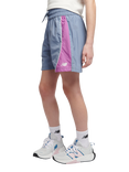 New Balance Kids' Panelled Woven Track Shorts, Dusk Shower