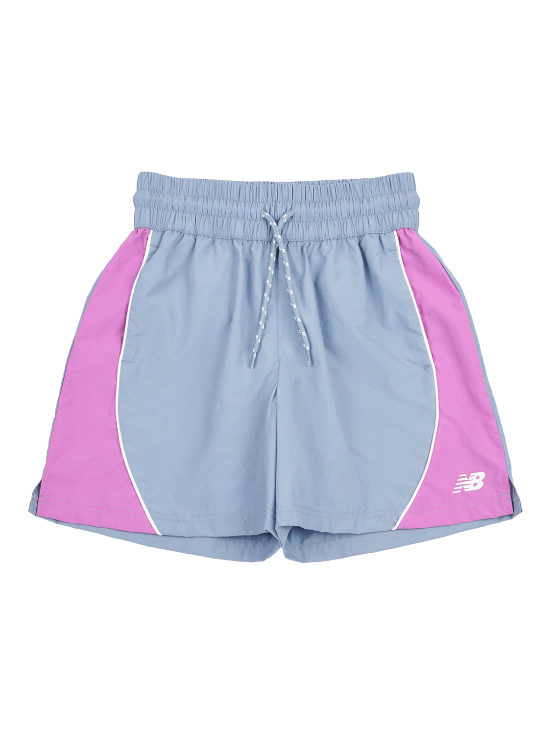 Product image 7 of 9, which shows New Balance Kids' Panelled Woven Track Shorts, Dusk Shower, 7-8 years