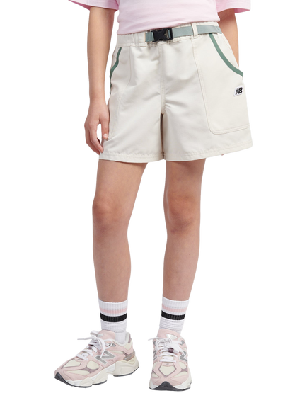New Balance Kids' Premium Zip Pocket Shorts, Linen, Linen