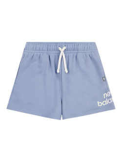 New Balance Kids' Logo Print Jersey Shorts, Dusk Shower, Dusk Shower