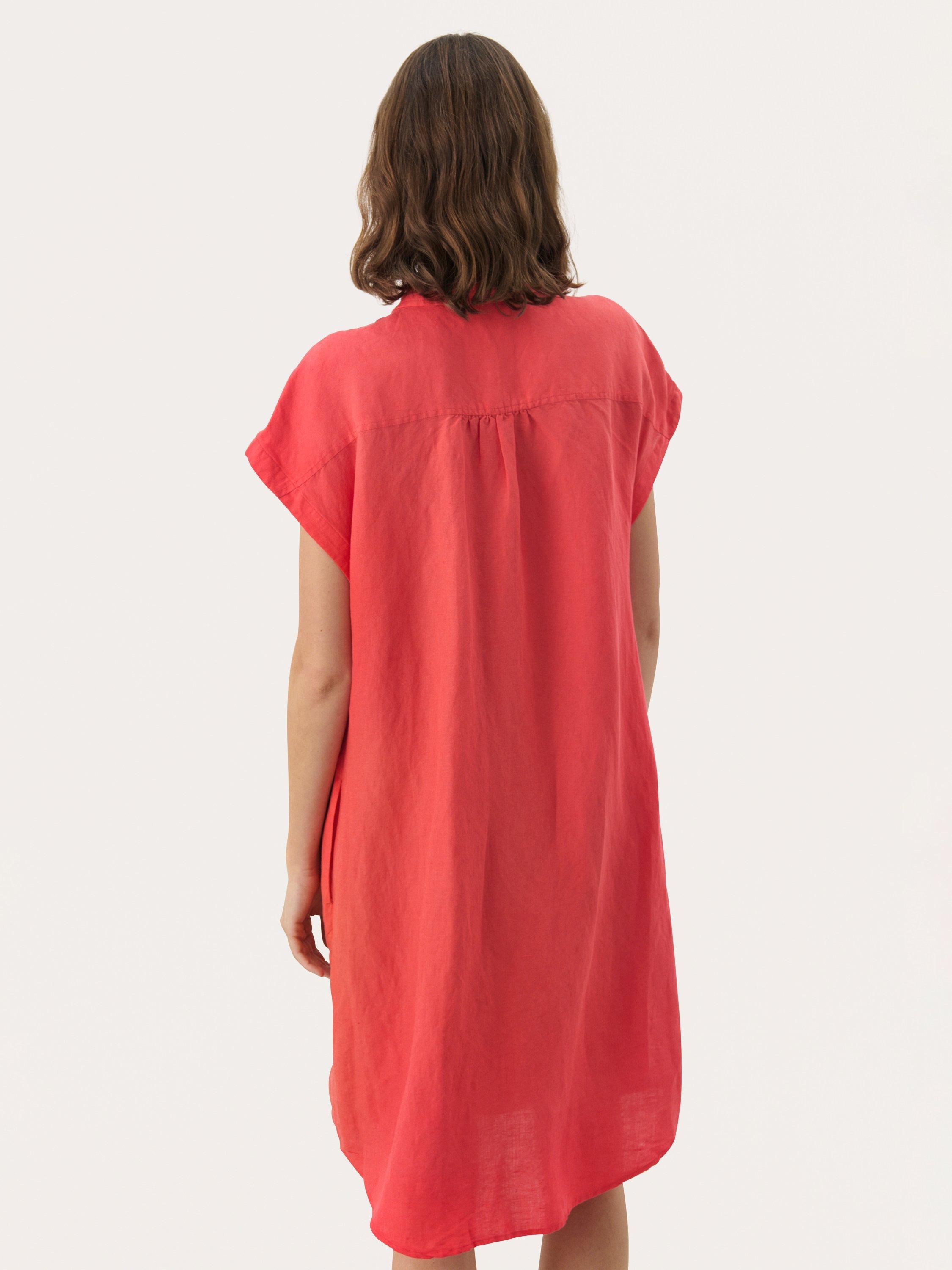Product image 2 of 6, which shows Part Two Ellena Linen Blend Midi Shirt Dress, Bittersweet, 12