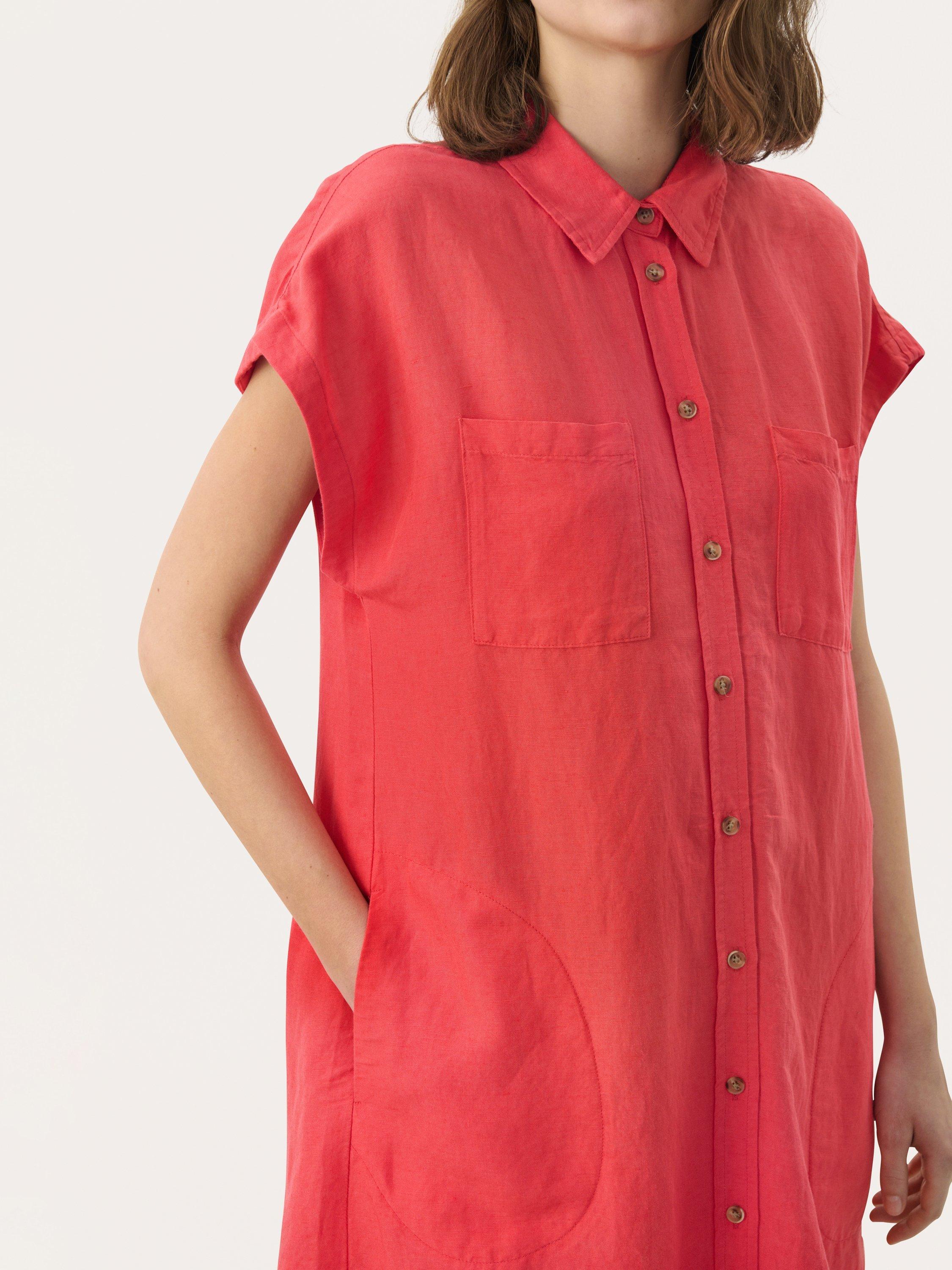 Product image 4 of 6, which shows Part Two Ellena Linen Blend Midi Shirt Dress, Bittersweet, 12