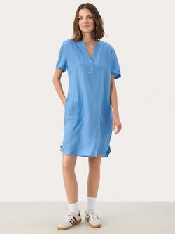 Part Two Aminase Linen Blend Mini Dress, Silver Lake Blue