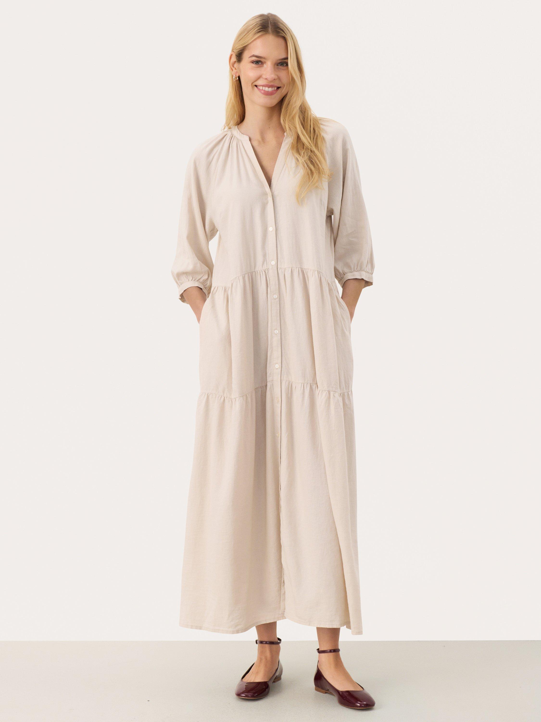 Product image 1 of 4, which shows Part Two Nataliya Shirt Maxi Dress, Mid Brown, 8