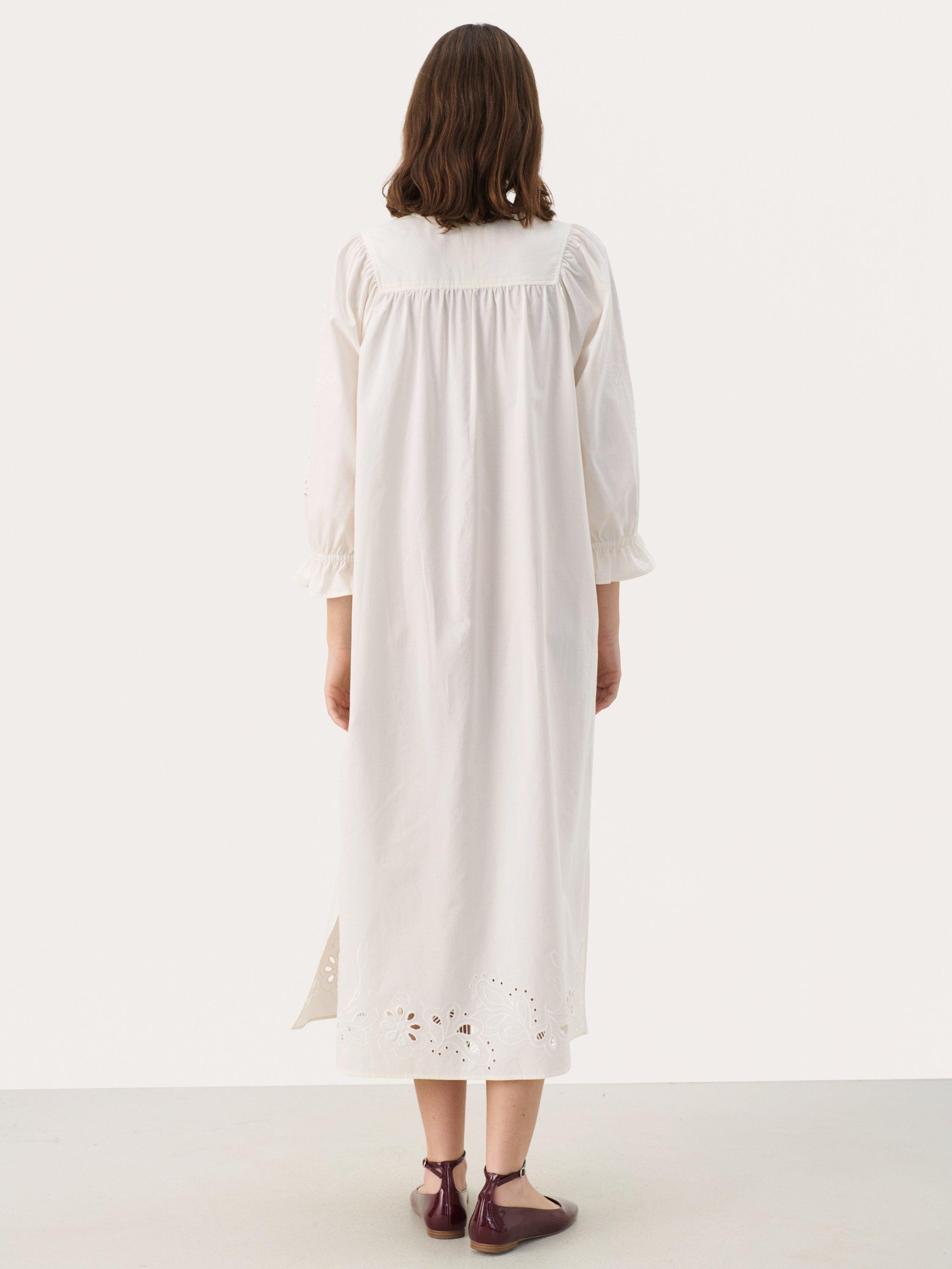 Product image 2 of 6, which shows Part Two Nura Embroidered Dress, Eggnog, 12