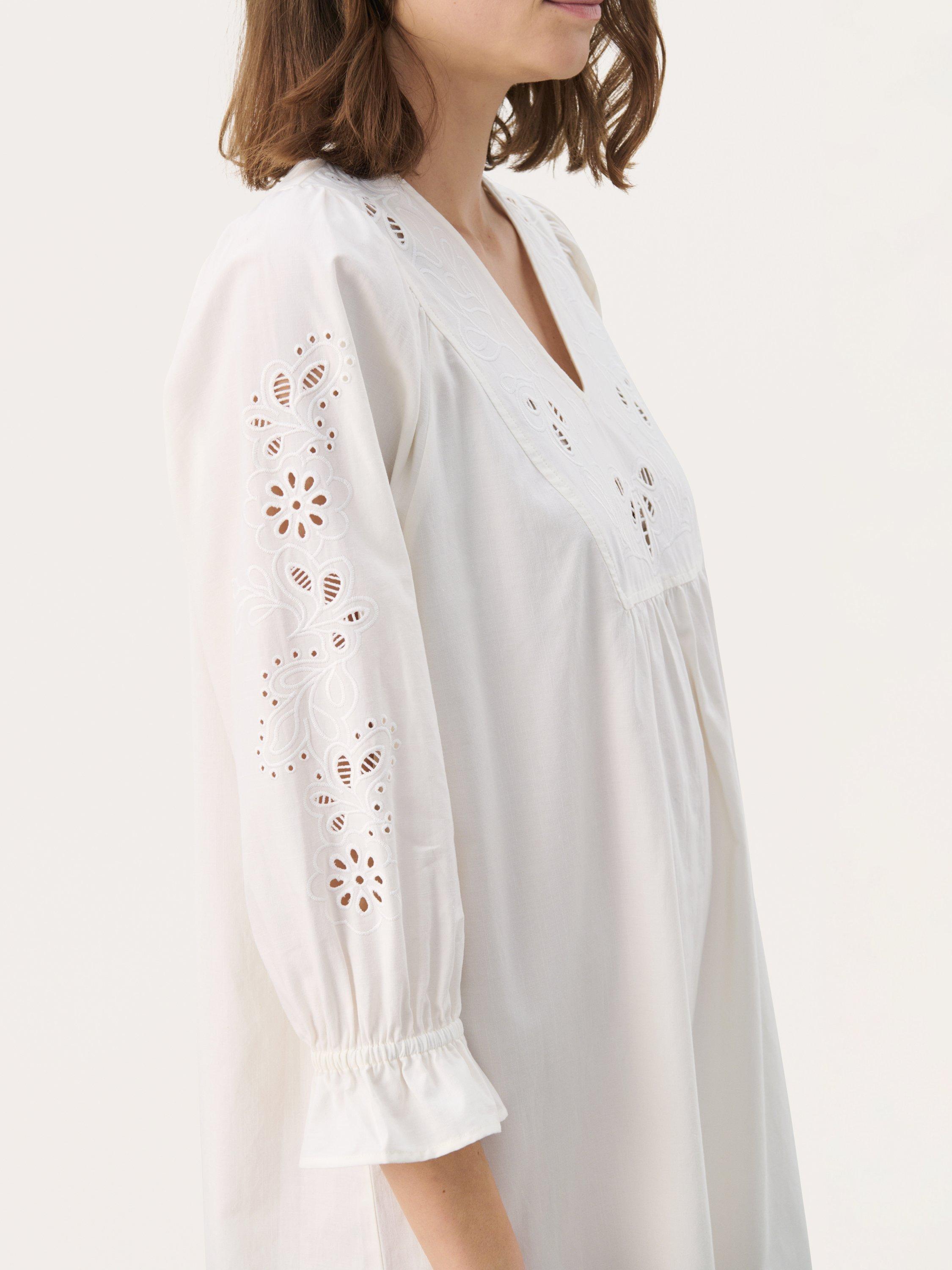 Product image 4 of 6, which shows Part Two Nura Embroidered Dress, Eggnog, 12
