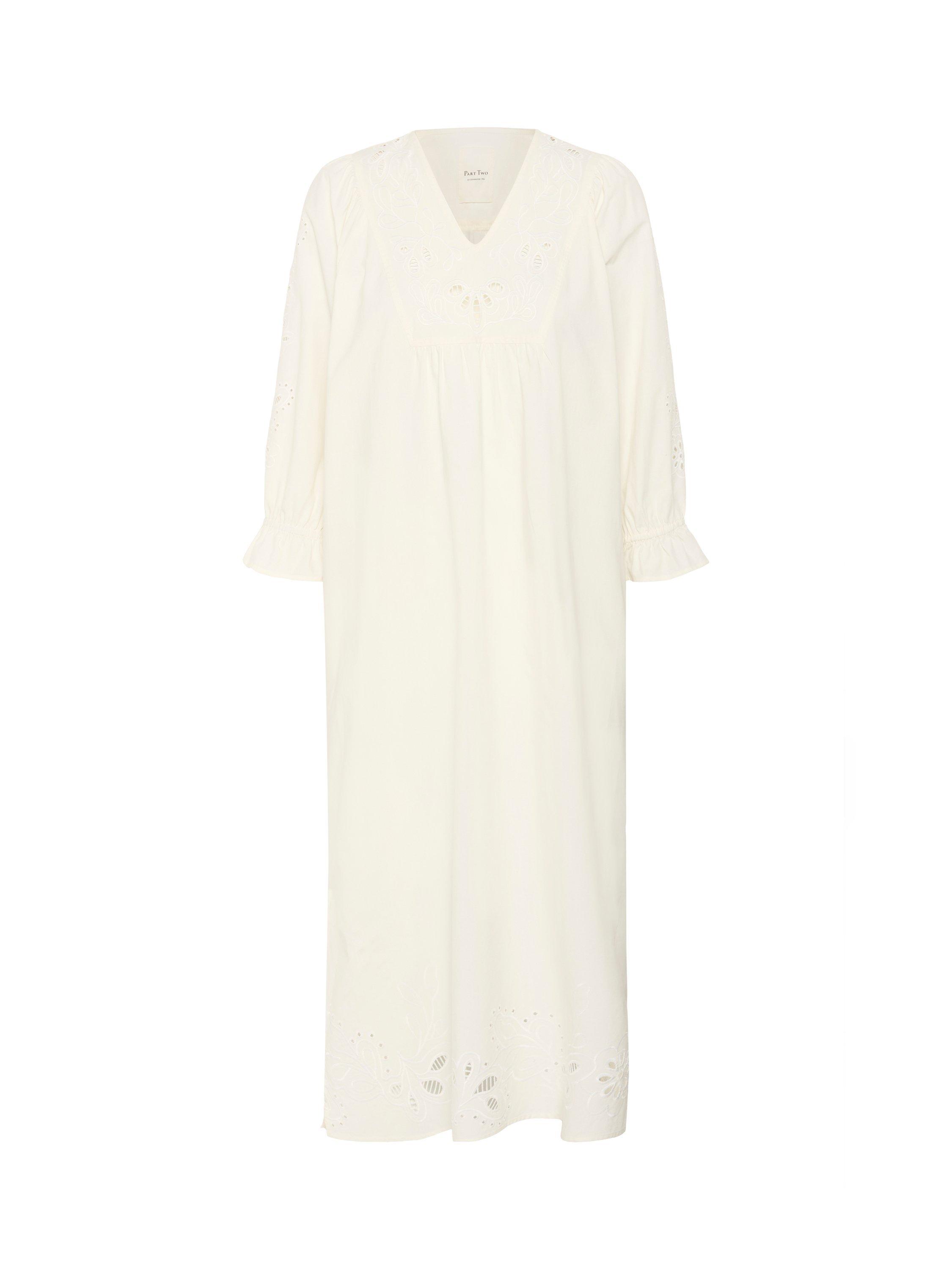 Product image 5 of 6, which shows Part Two Nura Embroidered Dress, Eggnog, 12