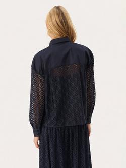 Part Two Nanami Cotton Blend Shirt - view 2, Mid Blue