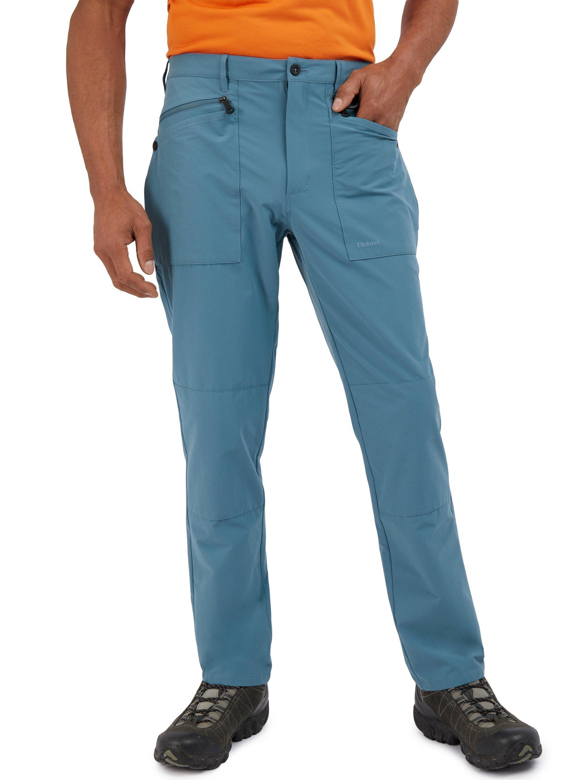 Product image 1 of 7, which shows Rohan Stretch Bags Walking Trousers, Shadow Blue, 30S