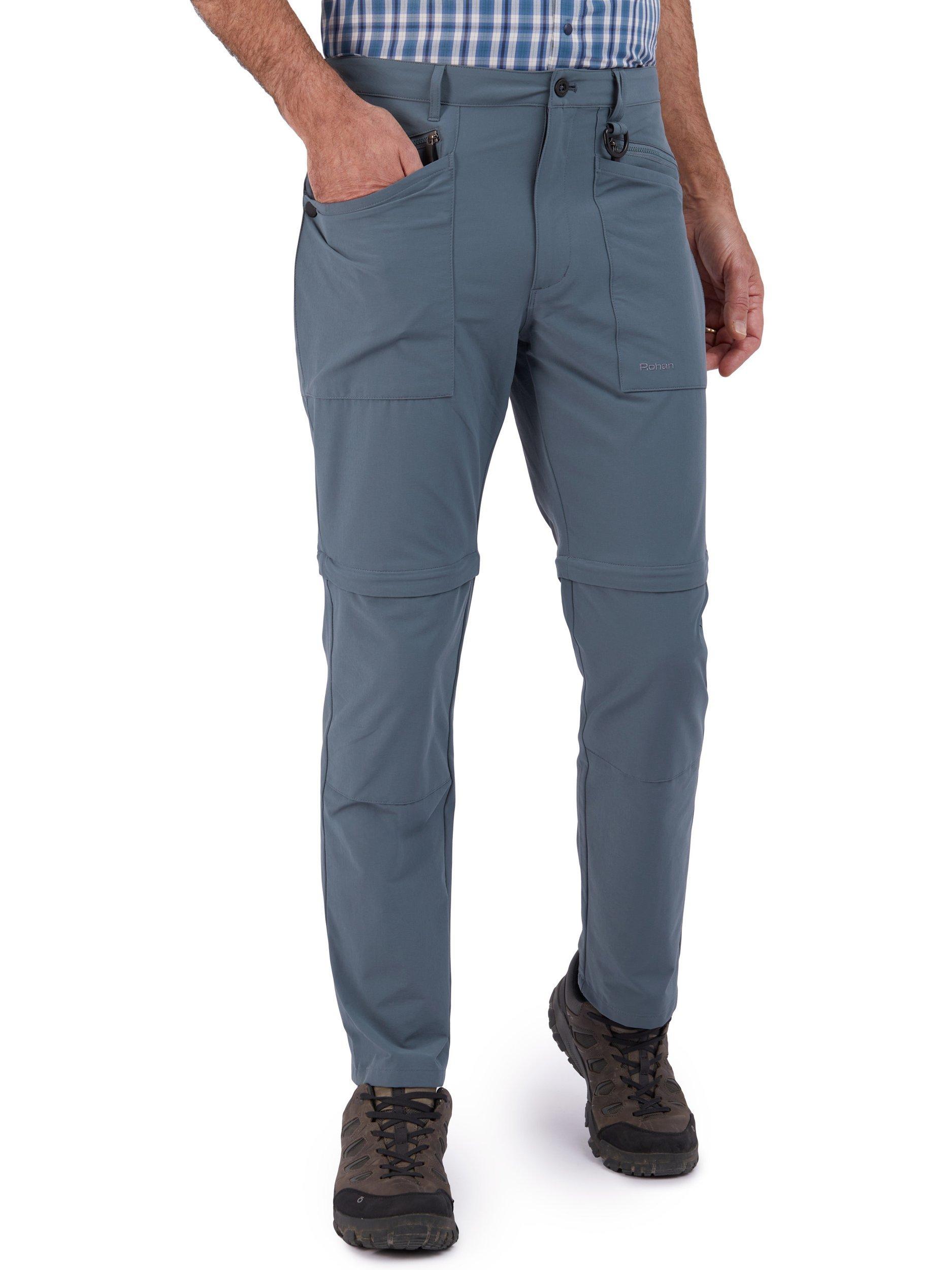 Product image 1 of 8, which shows Rohan  Stretch Bags Zip Off Trousers, Slate Grey, 30S