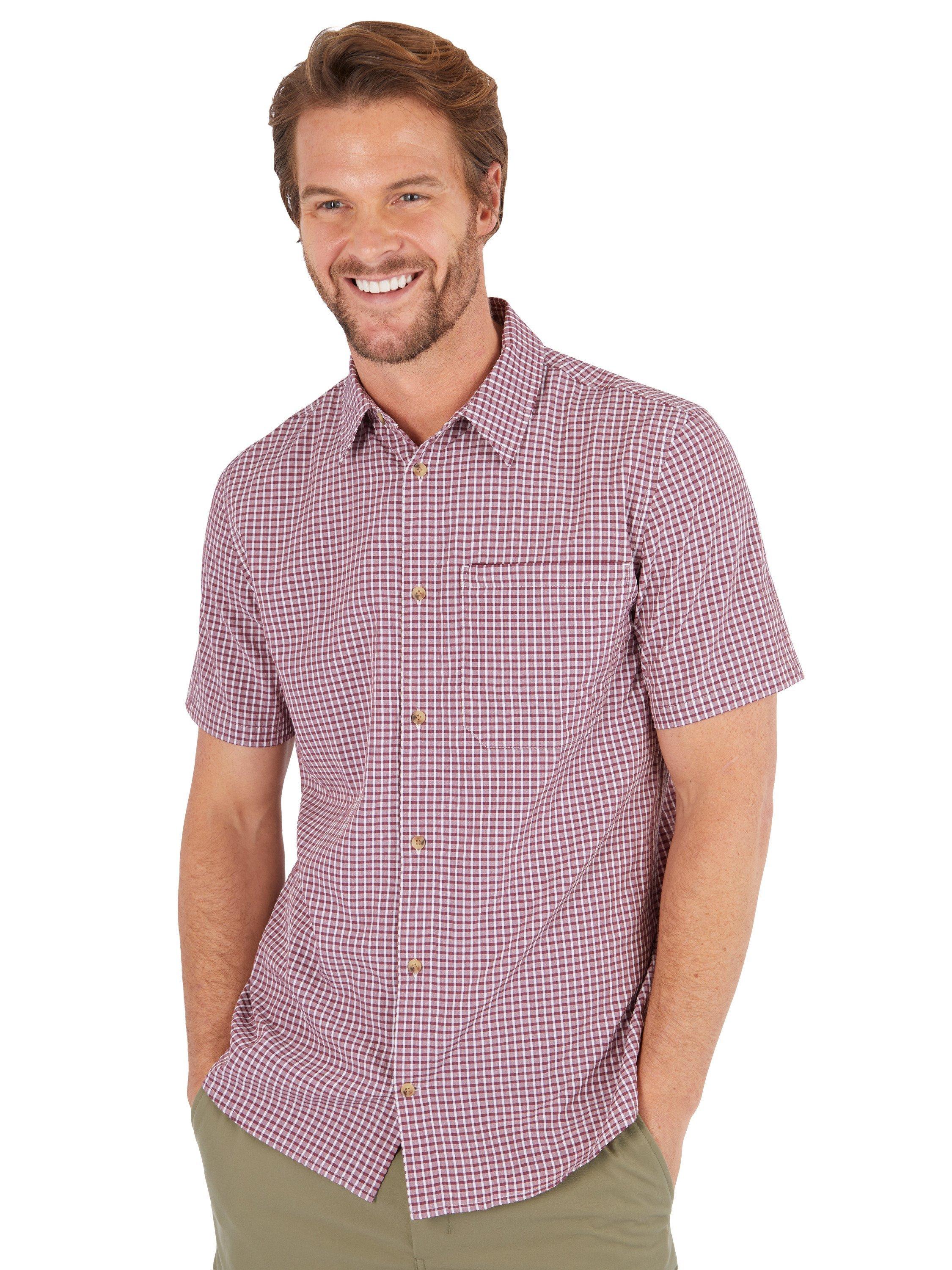 Product image 1 of 5, which shows Rohan Men's Isle Short Sleeve Shirt, Grape Purple/Multi, XXL