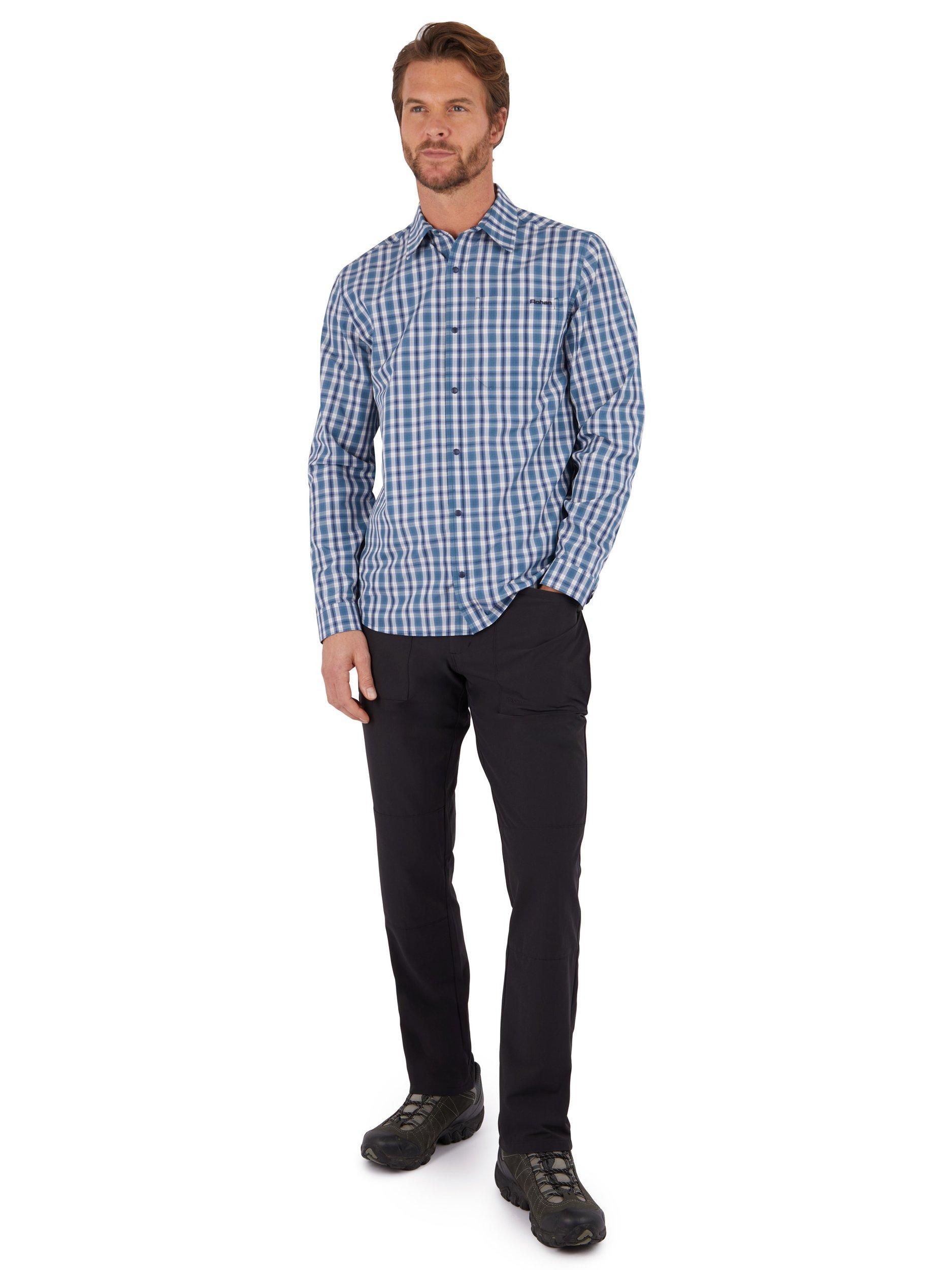 Product image 4 of 5, which shows Rohan Men's Portreath Long Sleeve Shirt, French Blue/Multi, S