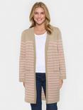 Saint Tropez Grila Stripe Longline Cardigan, Plaza Taupe Pink