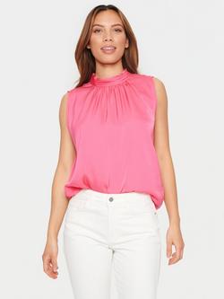 Saint Tropez Aileen High Neck Sleeveless Top, Fandango Pink