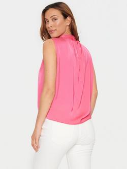 Saint Tropez Aileen High Neck Sleeveless Top - view 2, Fandango Pink